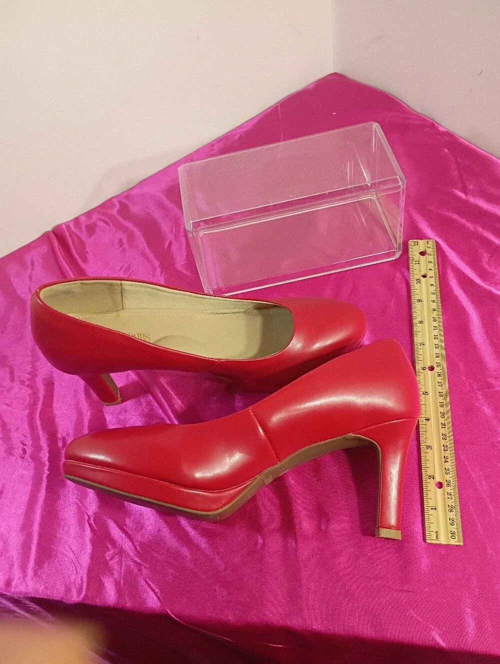 DREAM PAIRS Womens SZ 11 LowHeel Pump Shoes Round Toe Slip On Dress Shoes In Red